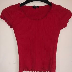 Red ribbed crop top❤️